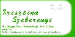 krisztina szeberenyi business card