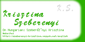 krisztina szeberenyi business card